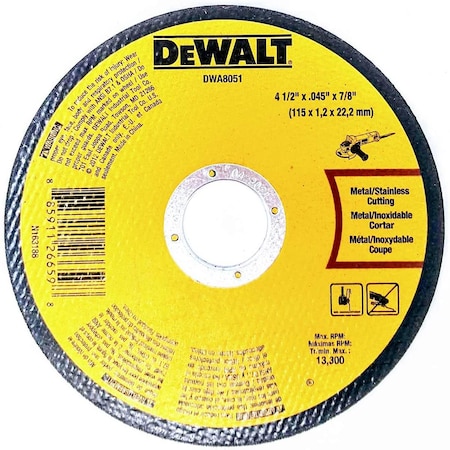 Dewalt 4-1/2 x .045 x 7/8 METAL 10PK TIN DWA8051T10